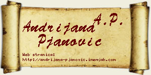 Andrijana Pjanović vizit kartica